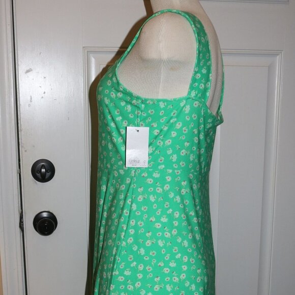 Sonoma SO cute green floral sundress size large NWT around knee length - Picture 5 of 8
